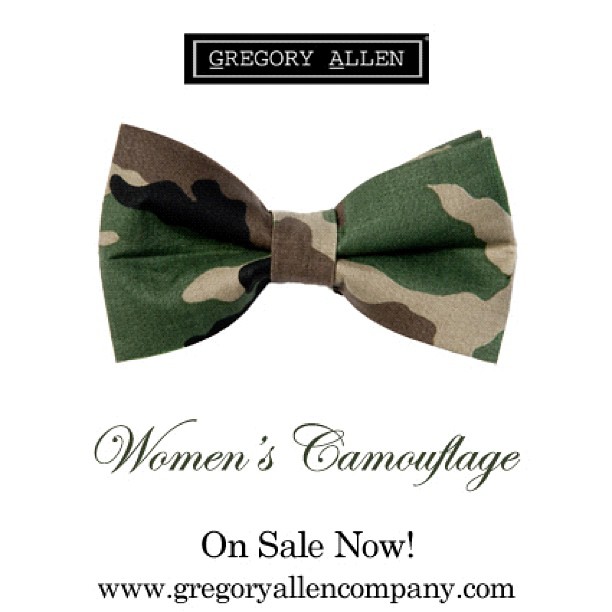 Introducing the Women's Camouflage Bow Tie. Now available! http://gregoryallencompany.com #camouflage #bowties #gregoryallencompany #gac #instafashion #ladieswear - via Instagram