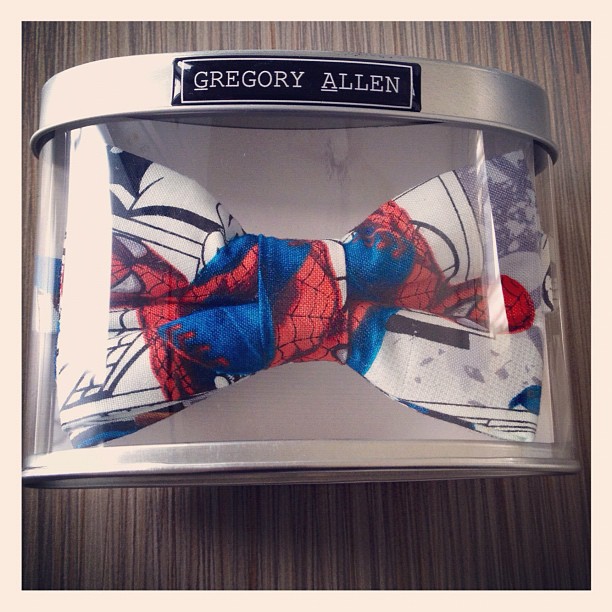 Gift for my son : spiderman  #gac #gregoryallencompany #bowties #spiderman #kids - via Instagram