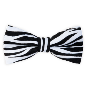 Men’s Black & White Zebra Print Bow Tie