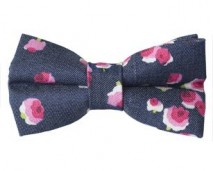 2013 Spring Women's Denim with Pink Floral Bow Tie