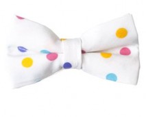 2013 Spring Women's White with Pink, Yellow, Purple Bow Tie