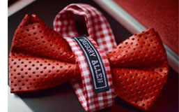 red perforated leather bow tie_blog sidebar