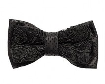 GAC women's black leather and lace bow tie_shop page