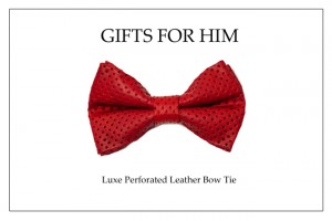 Holiday Bow Tie_Red Perf. Leather bow tie copy